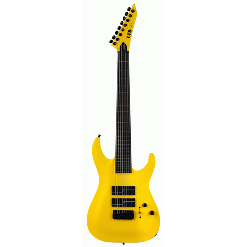 LTD SC-608 Baritone 8-String Guitar Yellow with Fishman Fluence Pickups and Hardshell Case