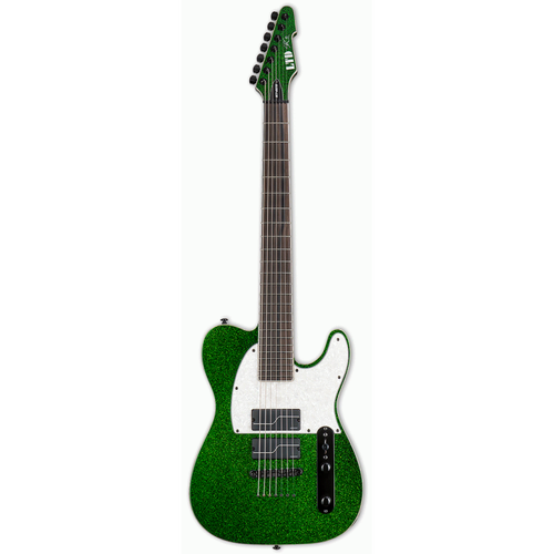 LTD SCT-607B Baritone Green Sparkle 7-String Guitar with Fishman Fluence Pickups and TonePros Bridge