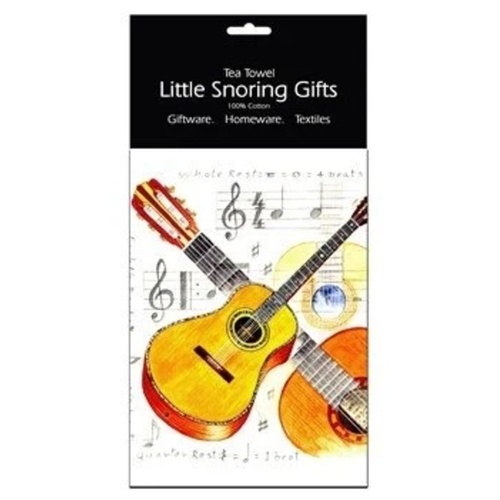 Little Snoring Acoustic Guitar Tea Towel