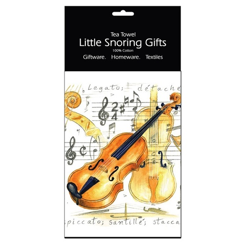 Little Snoring Tea Towel Violin Book