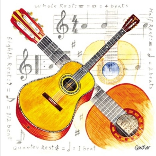 Guitar Design Fridge Magnet - Little Snoring