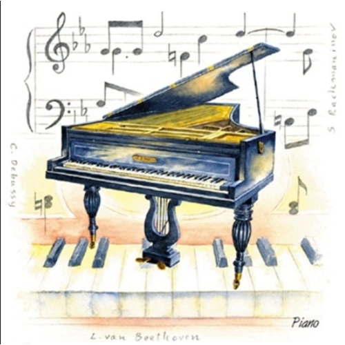 Piano Design Fridge Magnet by Little Snoring Ltd.