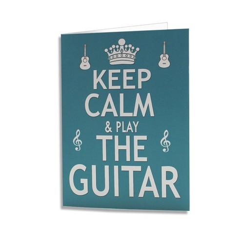 Keep Calm & Play The Guitar Greeting Card by Little Snoring Ltd.