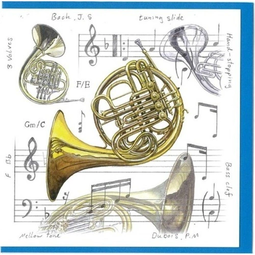 Notelets - French Horn Design, Pack of 5