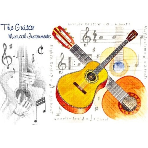 Greetings Card - Guitar Design (Card Only)