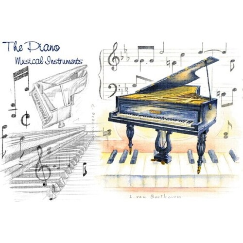 Greetings Card - Piano Design (Card Only)