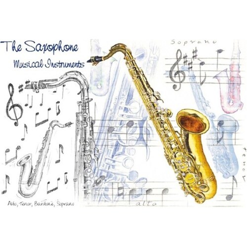 Greetings Card - Saxophone Design (Card Only)