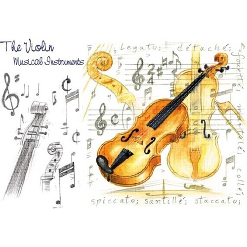 Greetings Card - Violin Design (Card Only)