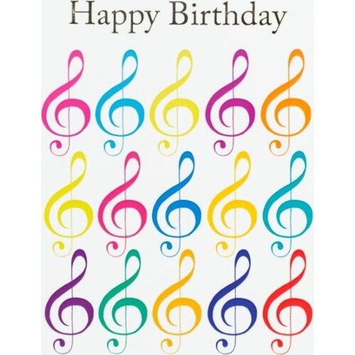 Happy Birthday Card Jazzy Treble Clef