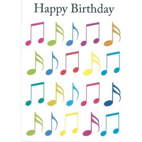 Happy Birthday Card Jazzy Music Notes