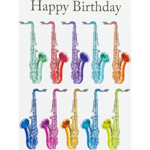 Happy Birthday Card Jazzy Saxophone (Card Only)
