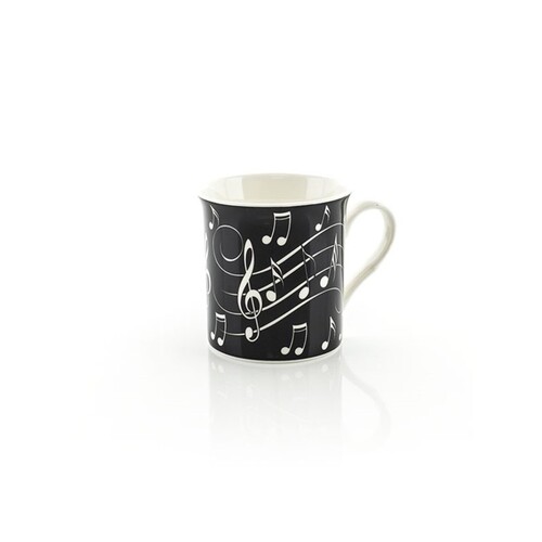 Music Notes Mug White On Black