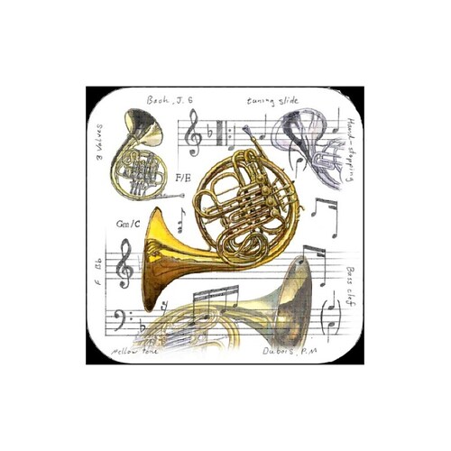 French Horn Coasters Pack Of 4