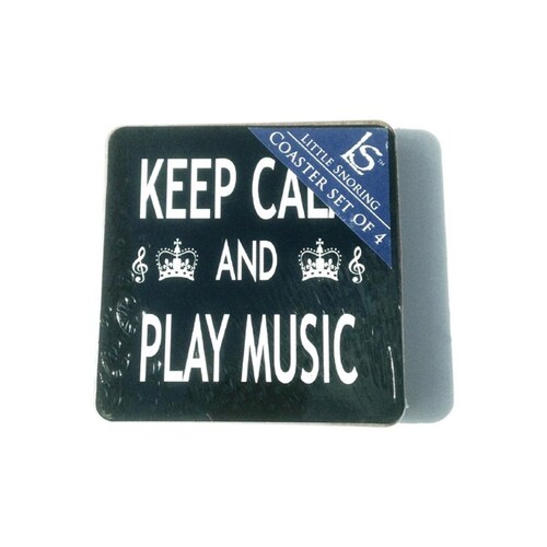 Keep Calm And Play Music Coasters Pack Of 4