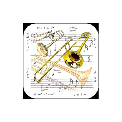 Trombone Coasters Pack Of 4 