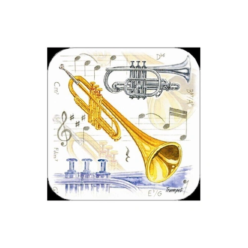 Trumpet Coasters Set of 4 by Little Snoring Ltd