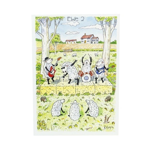 Little Snoring Ewe 2 Blank Greeting Card 7" x 5"