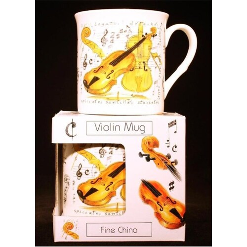 Fine China Mug Violin Design 