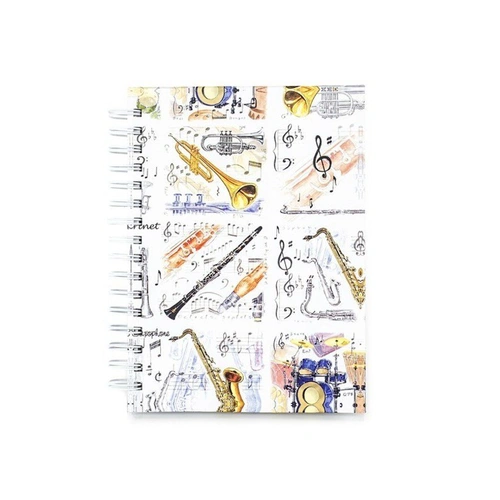 A6 Hardback Spiral Notebook - Music Instruments by Little Snoring