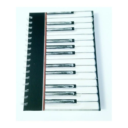 A6 Hardback Spiral Notebook with Piano Keys Design