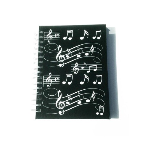 A6 Hardback Spiral Notebook Music Notes