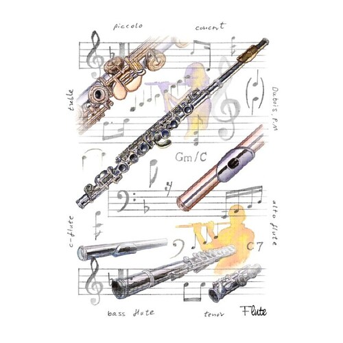 Greeting Card Flute Design (Card Only) 