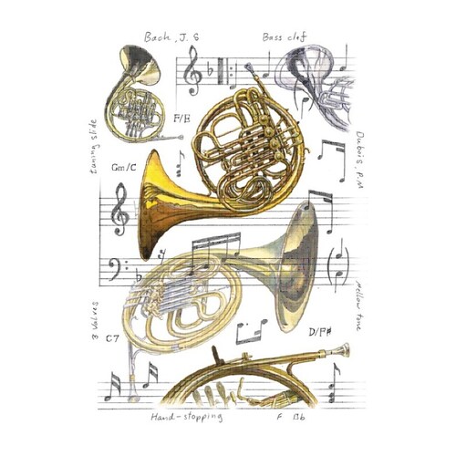 GREETING CARD - FRENCH HORN