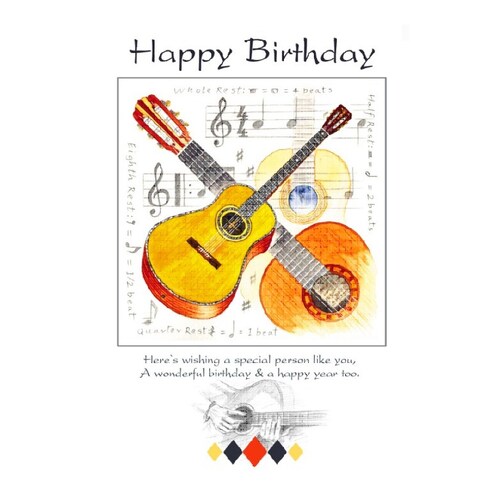 Happy Birthday Card Guitar (Card Only)