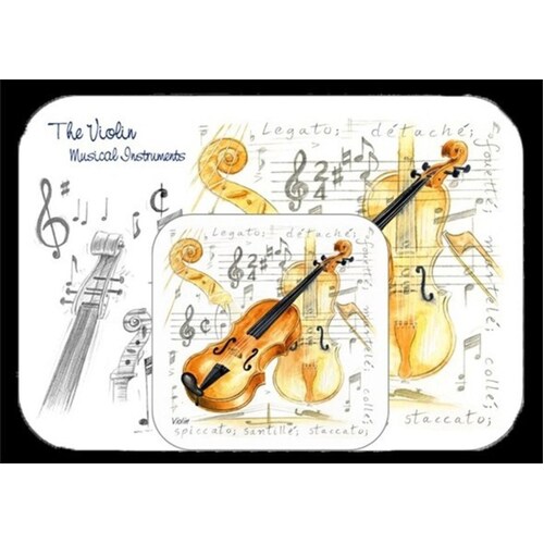 Placemat And Coaster Set Violin 