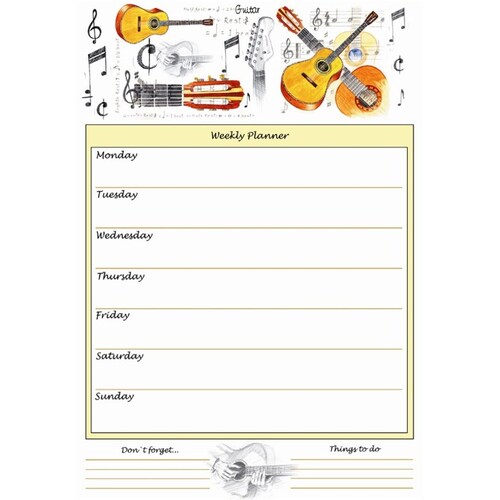 A4 Weekly Planner Guitar Design Book