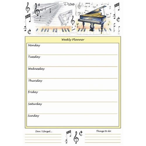 A4 Weekly Planner Piano Design Book