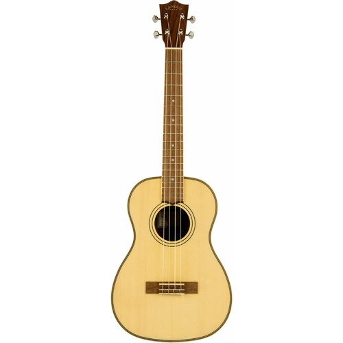 Lanikai Solid Spruce Top Baritone Ukulele with Gig Bag, Natural Satin Finish, Grover Tuners, D'Addario Strings, Morado Body