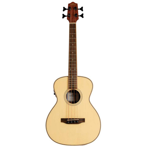 Lanikai Solid Spruce Top AC/EL Bass Ukulele Natural Satin Finish with Fishman Pickup and Deluxe Padded Gig Bag