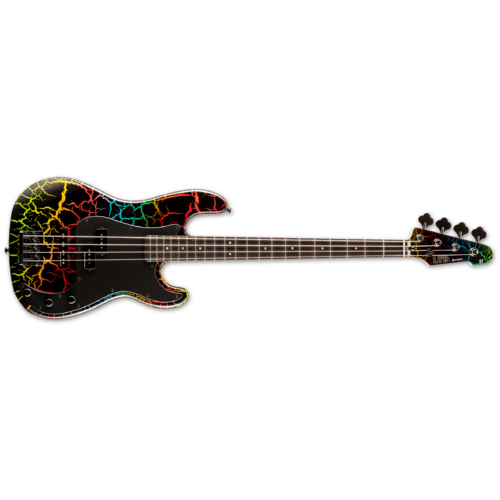 ESP LTD Surveyor 4 87' Series Electric Bass Guitar Rainbow Crackle