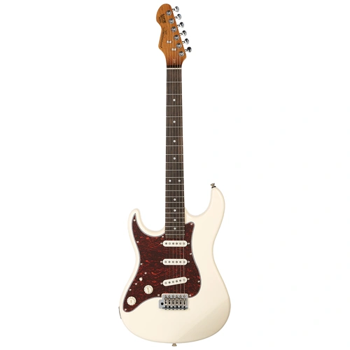 Levinson Sceptre Ventana Std Double Cutaway Olympic White SSS Left Handed with Indian Laurel Fingerboard
