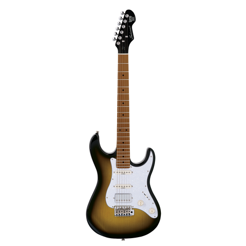 Levinson Sceptre Ventana Deluxe Double Cutaway HSS Electric Guitar 2 Tone Sunburst Maple Fingerboard