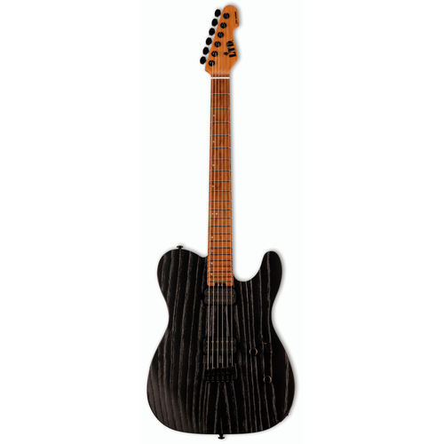 LTD TE-1000 Black Blast Electric Guitar with Swamp Ash Body and Roasted Maple Neck
