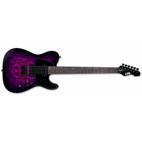 ESP LTD TE-200DX Electric Guitar in Purple Burst with Birdseye Maple Top and Roasted Maple Neck