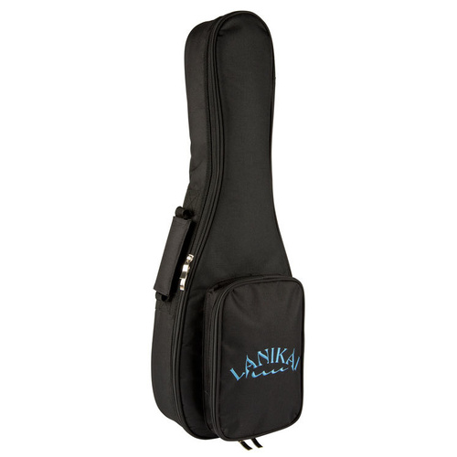 Lanikai Deluxe Tenor Ukulele Gig Bag - Black Padded Nylon with Zipper Pocket