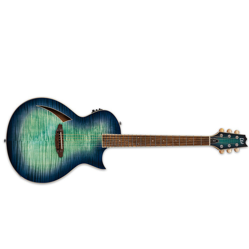 ESP LTD TL-6 Thinline Acoustic Electric Guitar Aqua Marine Burst - LTL-6FMAQMB