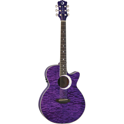 Luna FAUECLTPP Fauna Eclipse Transparent Purple Acoustic Guitar with P/Up
