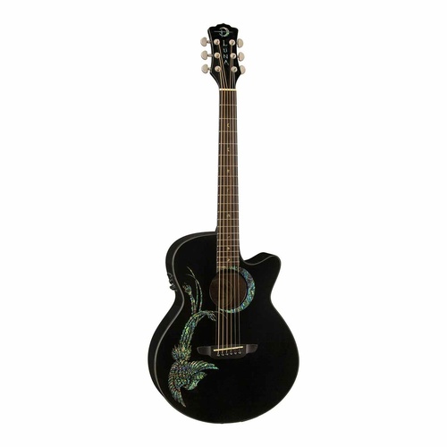 Luna FAUPHXBK Fauna Phoenix C/E Black Acoustic Guitar