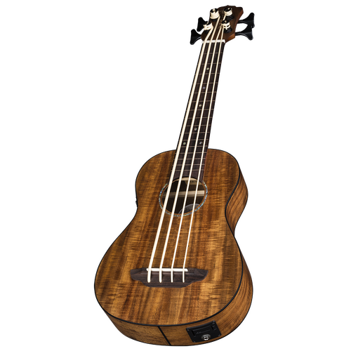 Luna UKEBBASSKOAFL Ukulele Bass Baritone Koa Fretless w/Gig Bag