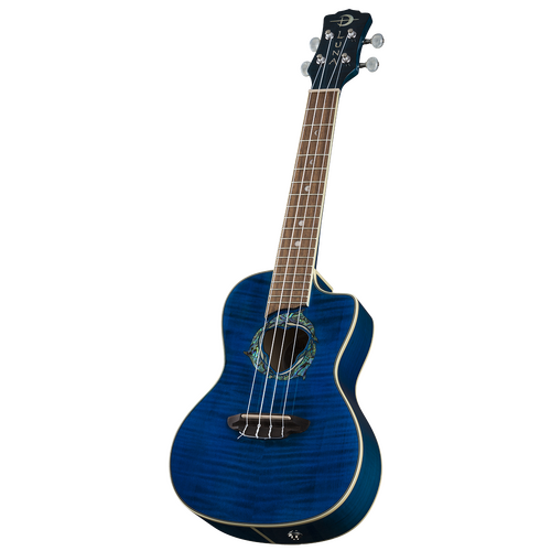 Luna UKEDPN Ukulele Dolphin Concert w/Preamp & Gigbag