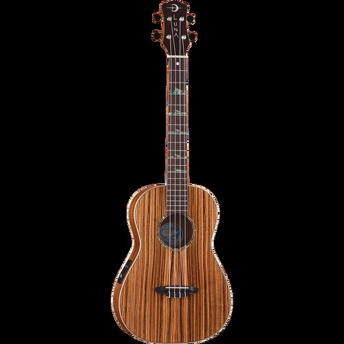 Luna UKEHTBZEB Hightide Baritone Ukulele Zebra Wood w/Preamp & Gigbag