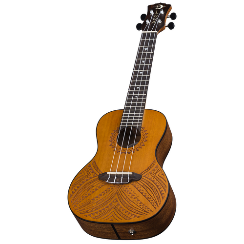 Luna UKETAPACDR Ukulele Tapa Cedar Concert w/Gig Bag