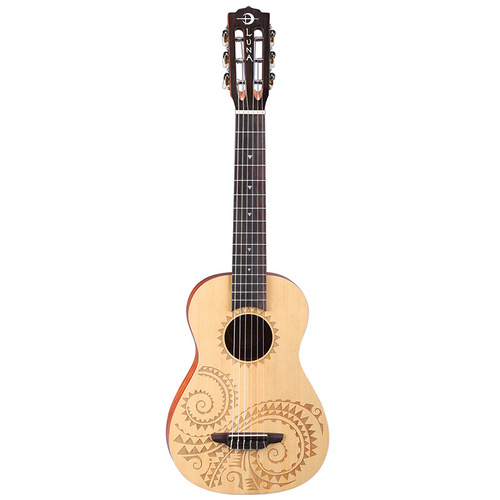 Luna UKETAT6 Ukulele 6 String Baritone Tattoo Spruce