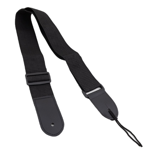 Martinez M-ST-BLK Adjustable Nylon Guitar Strap - Black