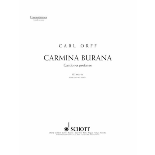 Orff - Carmina Burana Womens Chorus SA Book