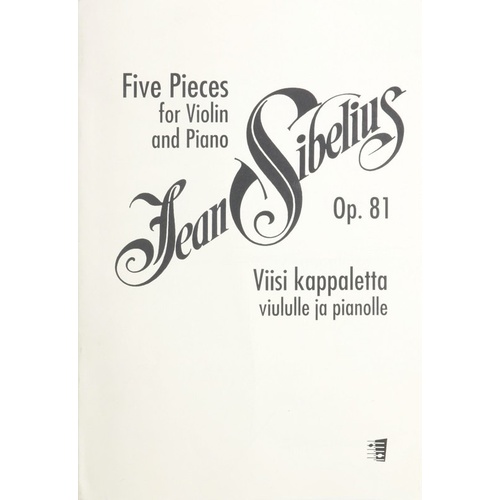 Sibelius - 5 Pieces Op 81 Violin/Piano Book
